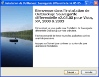 Installation de OutBackup